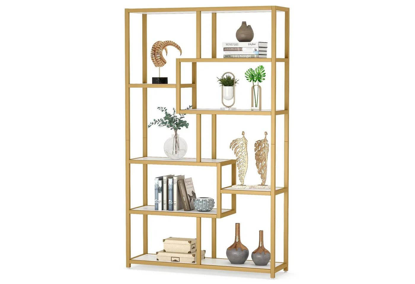 Tribesigns Eck-Bücherregal 180 cm Goldfarben - Bild 2