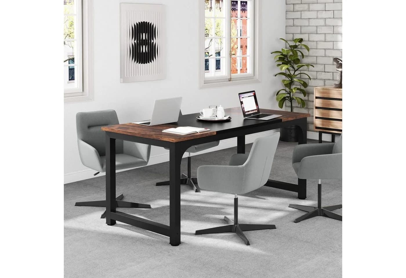 Tribesigns Schreibtisch 180x80 cm, Industrial Computertisch für Homeoffice