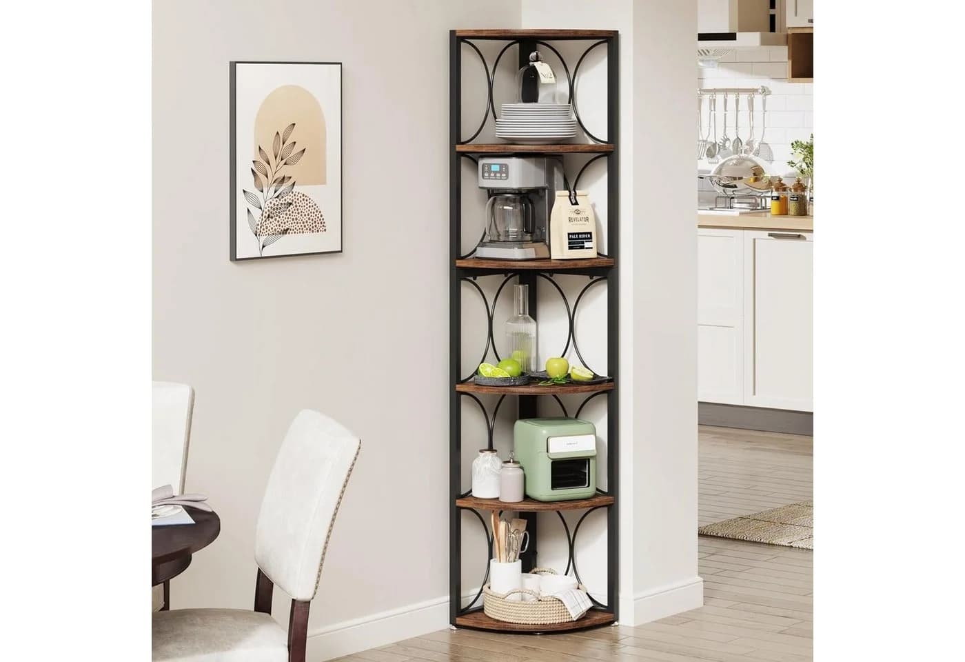 Tribesigns Eckregal 170 cm Bücherregal Rustikales Braun - Bild 4