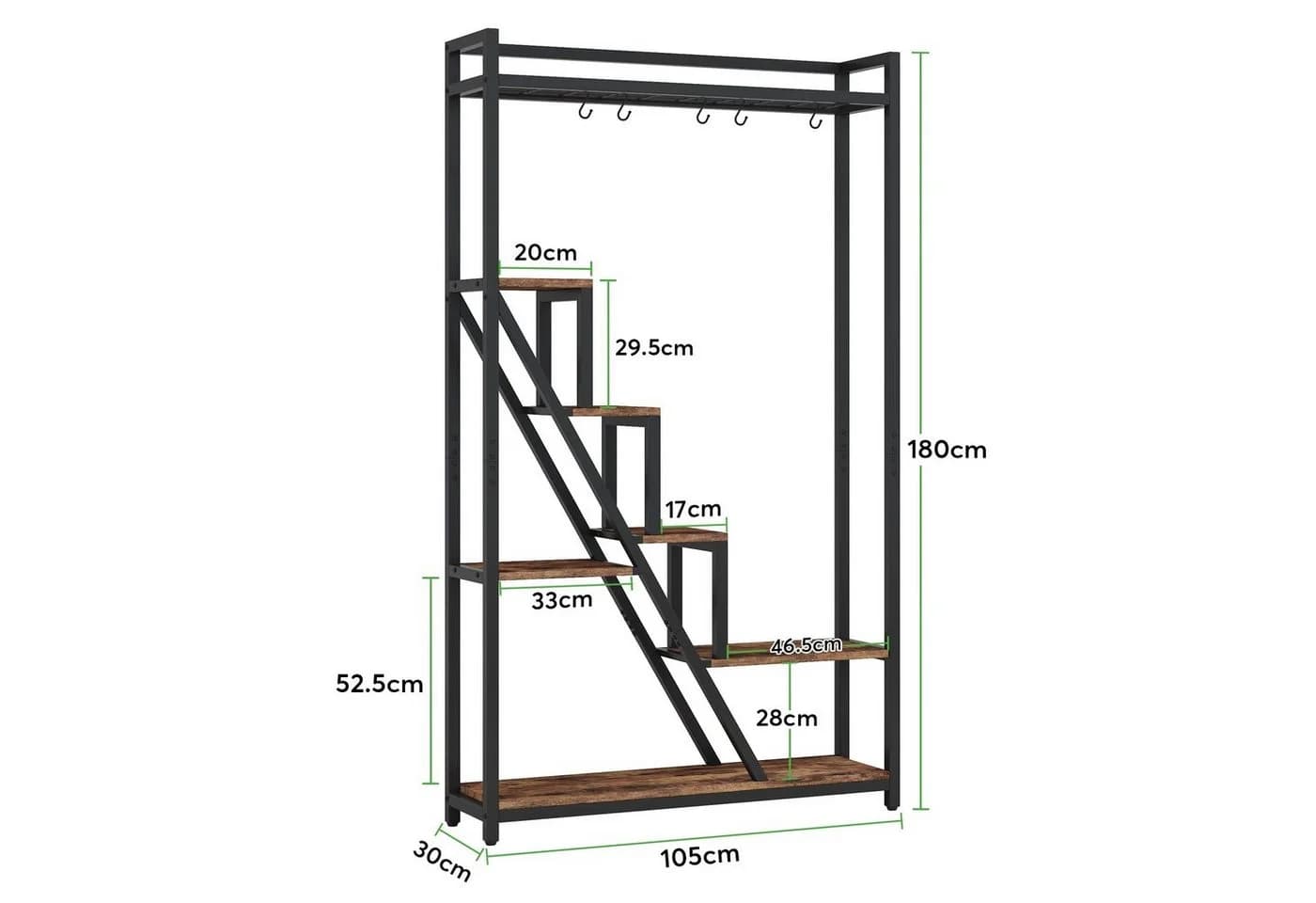Tribesigns Blumenständer 180cm Pflanzenständer 7-stöckig mit 5 S-Haken - Bild 5
