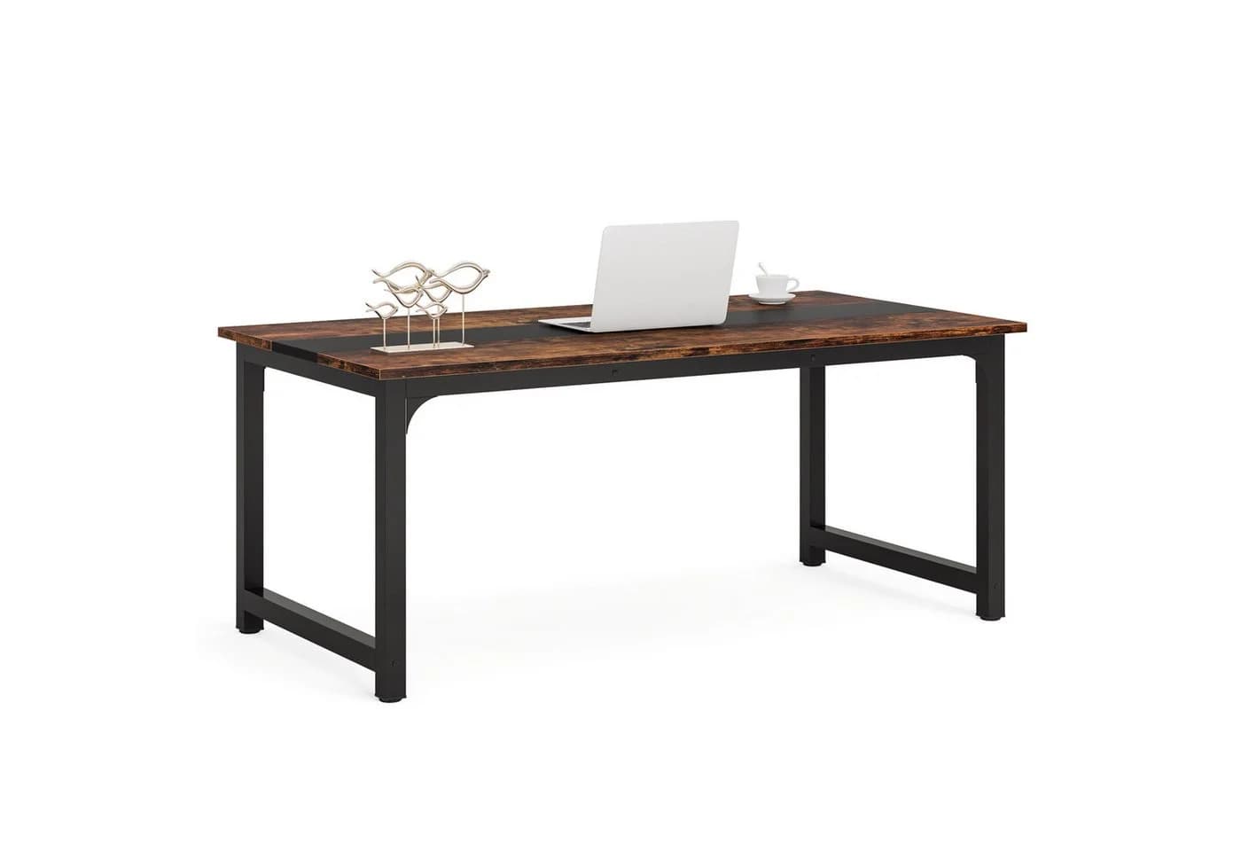 Tribesigns Computertisch 160 x 80 cm Industriell Grau/Schwarz - Bild 2