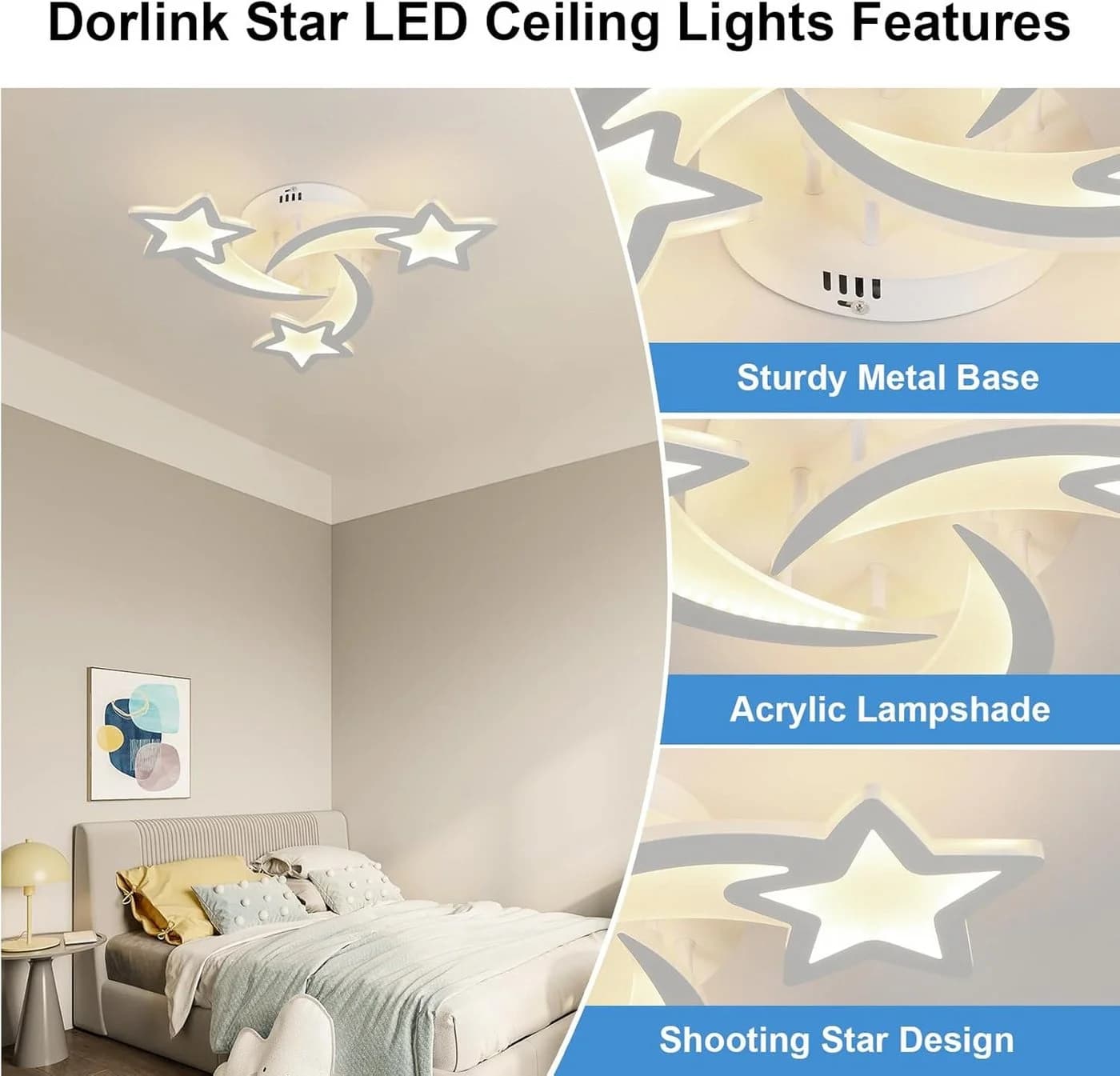 Riserva LED Deckenleuchte Meteor Design 24W Weiß 3-farbig Acryl - Bild 4