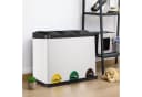TLGREEN Mülltrennsystem Mülleimer 3 Fächer 45L Tretmülleimer Silber Edelstahl Bild 1