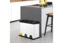 TLGREEN Mülltrennsystem Mülleimer 3 Fächer 45L Tretmülleimer Silber Edelstahl Bild 3