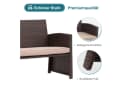 JOIVI Gartenbank Outdoor Loveseat 3-tlg. Braun Rattan Beige Kissen Bild 3
