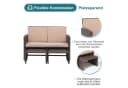 JOIVI Gartenbank Outdoor Loveseat 3-tlg. Braun Rattan Beige Kissen Bild 4