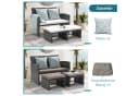 JOIVI Gartenbank Outdoor Loveseat Grau Rattan 3-tlg Set mit 2 Hockern Bild 3