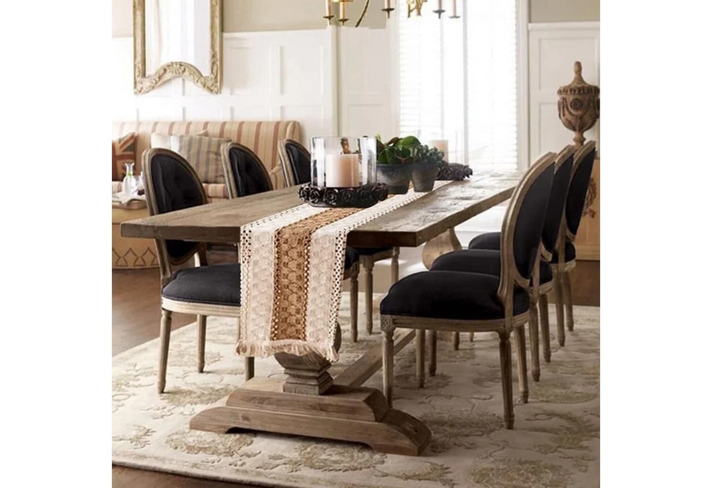 LAPAPRO Makramee Tischläufer Beige Baumwolle Jute Landhausstil - Bild 5