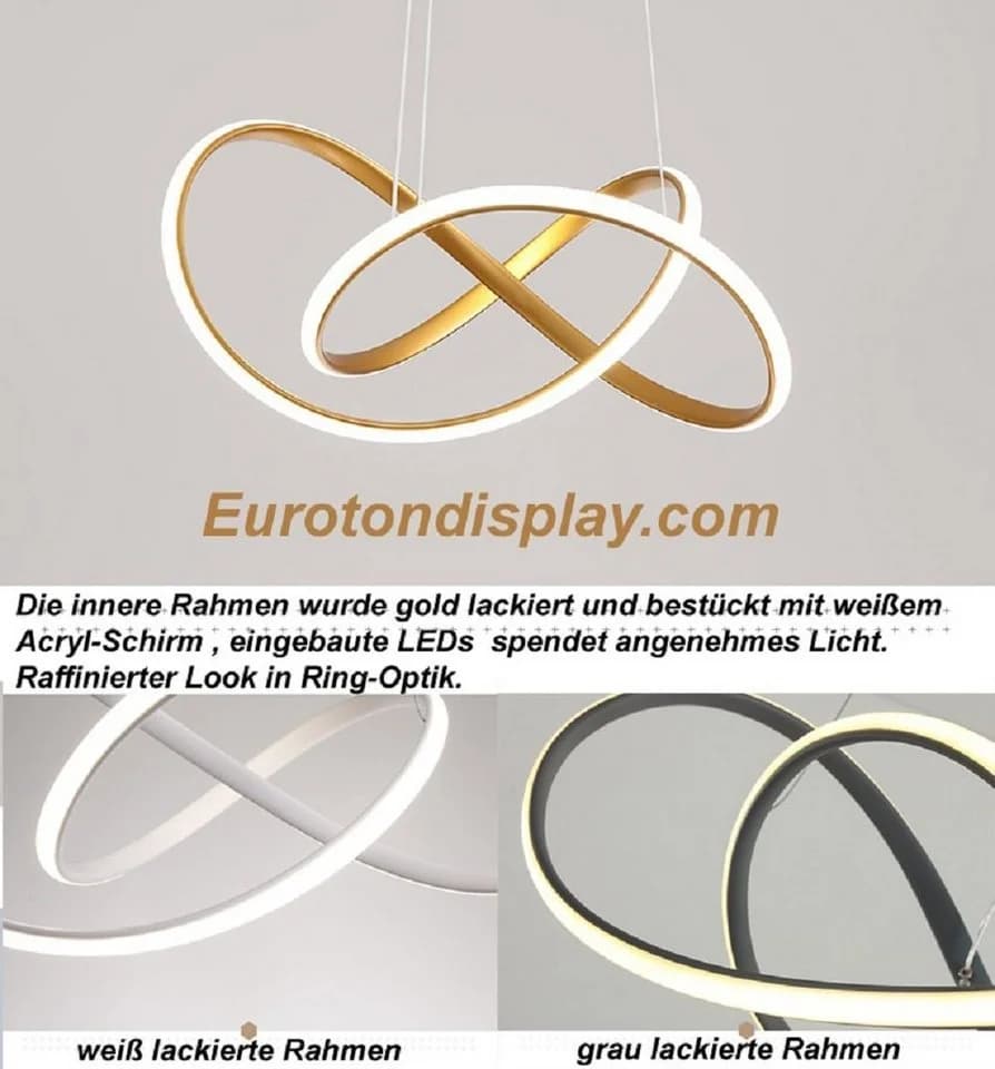 Euroton LED Pendelleuchte 9642 mit Fernbedienung Gold - Bild 5