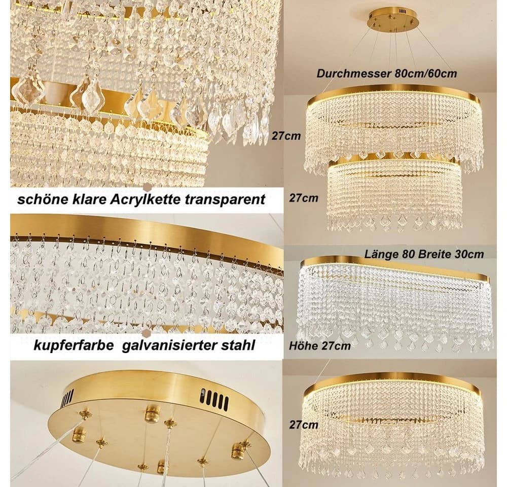 LED Pendelleuchte Modern Kupferfarben - Bild 5