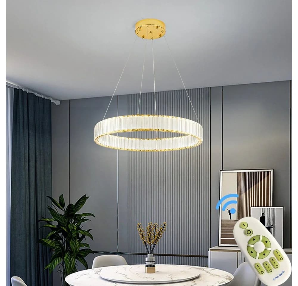 Euroton LED Pendelleuchte Kristall Fernbedienung Lichtfarbe einstellbar - Bild 3