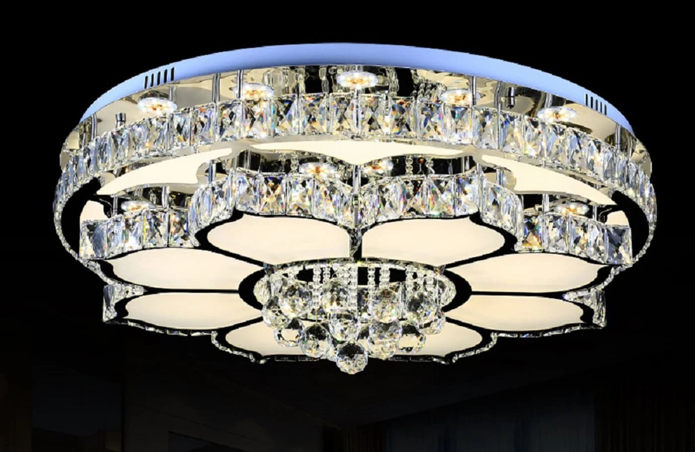 Euroton LED Pendelleuchte Kristall Edelstahl mit Fernbedienung - Bild 4