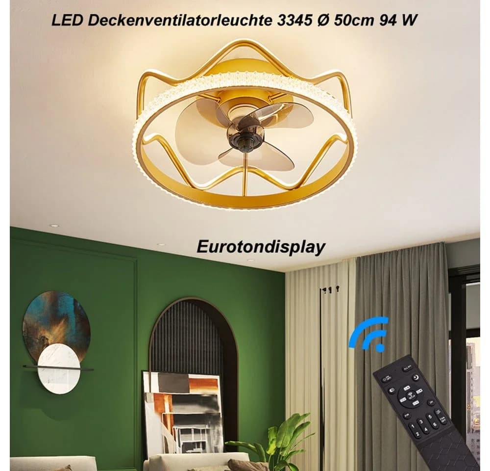 Eurohandisplay LED Deckenventilator mit Licht, Fernbedienung, 3345N - Bild 2