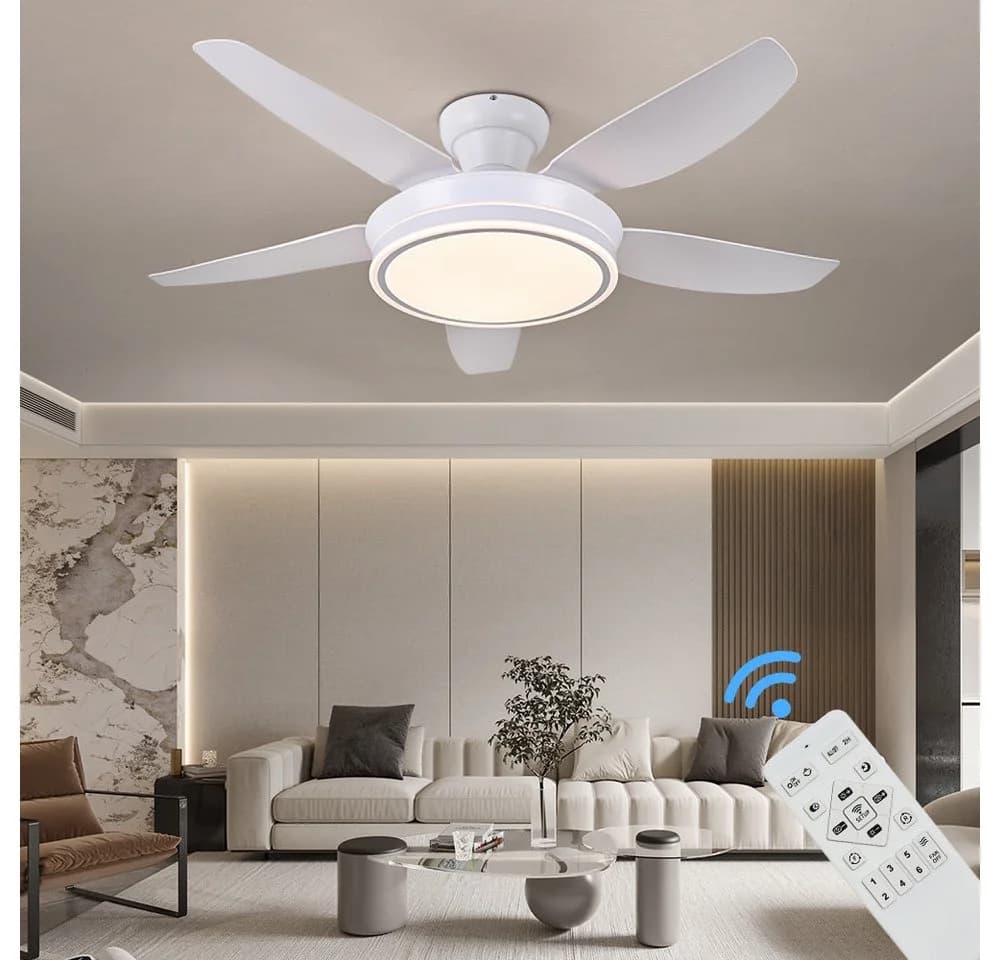 Eurotondisplay Deckenventilator LED Beleuchtung 6 Geschwindigkeiten Timer Schwarz - Bild 2