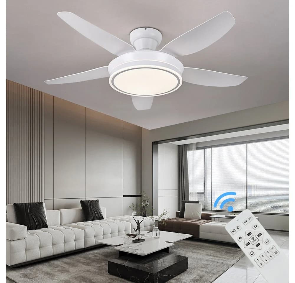 Eurotondisplay Deckenventilator LED Beleuchtung 6 Geschwindigkeiten Timer Schwarz - Bild 3