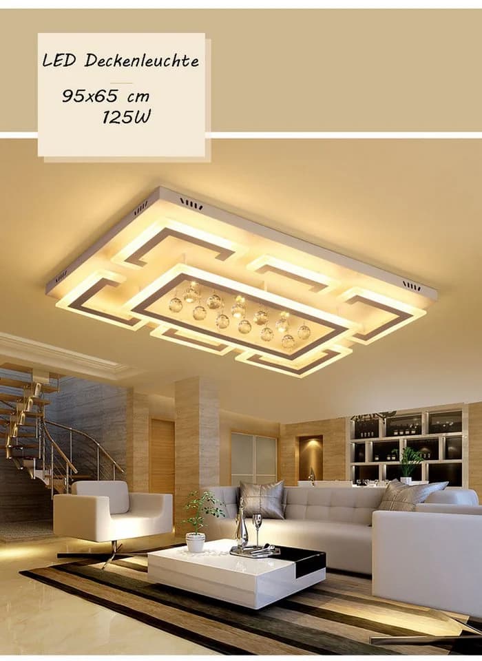 Eurotondisplay LED Deckenleuchte Kristall Lichtfarbe einstellbar mit Fernbedienung - Bild 3