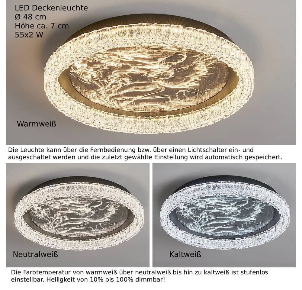 Eurohandisplay LED Deckenleuchte mit Fernbedienung dimmbar - Bild 5