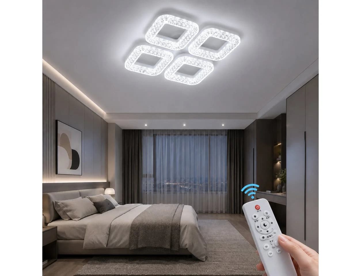 Eurohandisplay LED Deckenleuchte dimmbar mit Fernbedienung
