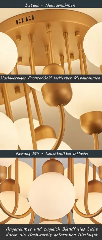Eurohandisplay LED Deckenleuchte Gold/Bronze Einstellbare Lichtfarbe - Bild 3