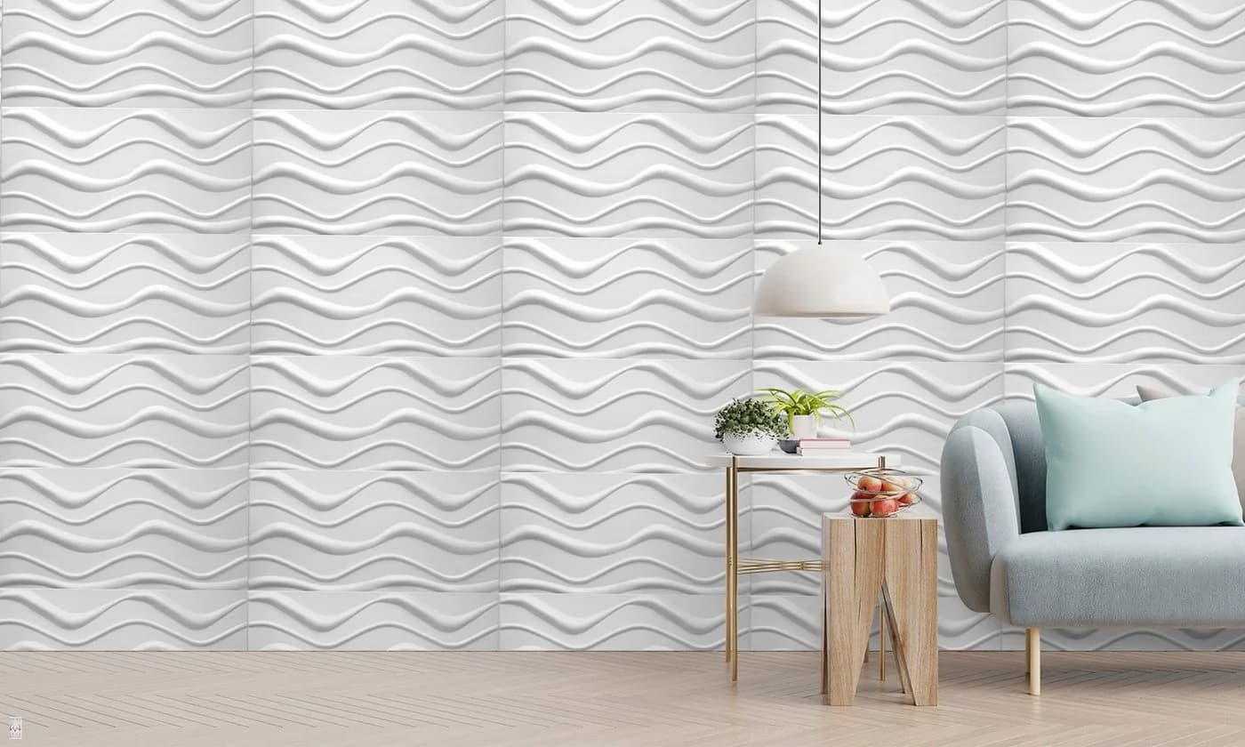 IKHEMalarka 3D Wandpaneel Big Wave Deckenpaneele Polystyrol XPS 50x100 cm - Bild 3