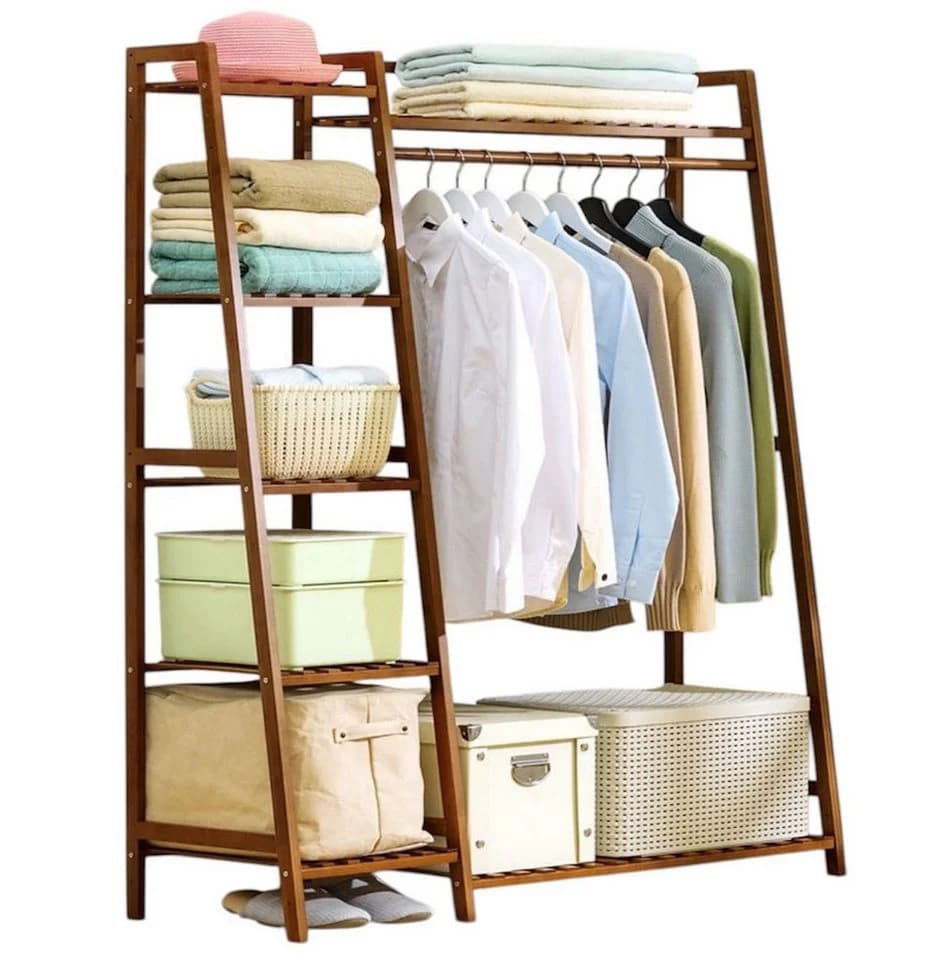 little dove Kleiderschrank Bambus Schlafzimmergarderobe Kleiderständer - Bild 2
