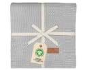 DIKOS® Kuscheldecke Bordüre 100% Bio Baumwolle Grau Strickdecke 75x100 Bild 2