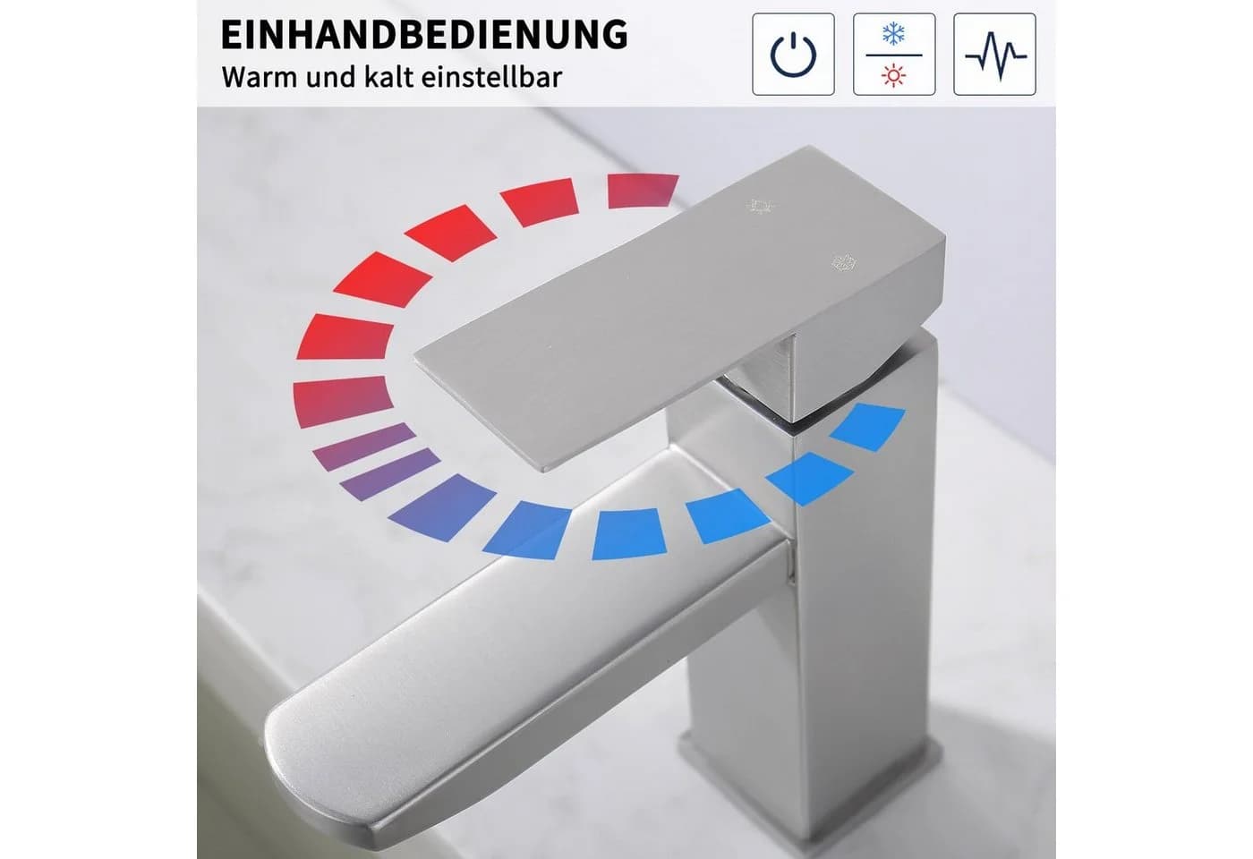 HOMELODY Waschtischarmatur Edelstahl Gebürstet - Bild 5