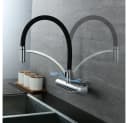 HOMELODY Küchenarmatur 180° drehbar Messing Schwarz Bild 1