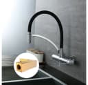 HOMELODY Küchenarmatur 180° drehbar Messing Schwarz Bild 3