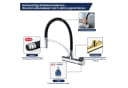 HOMELODY Küchenarmatur 180° drehbar Messing Schwarz Bild 4