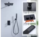 HOMELODY Duschsystem mit Thermostat Schwarz Messing Bild 3