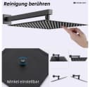 HOMELODY Duschsystem mit Thermostat Schwarz Messing Bild 4