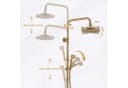 HOMELODY Duschsystem Retro Antikgold 8" Regendusche Höhenverstellbar Bild 4