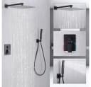 HOMELODY Stangenbrause-Set Unterputz Duschsystem Schwarz 12-Zoll-Duschkopf Bild 1