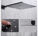 HOMELODY Stangenbrause-Set Unterputz Duschsystem Schwarz 12-Zoll-Duschkopf Bild 5