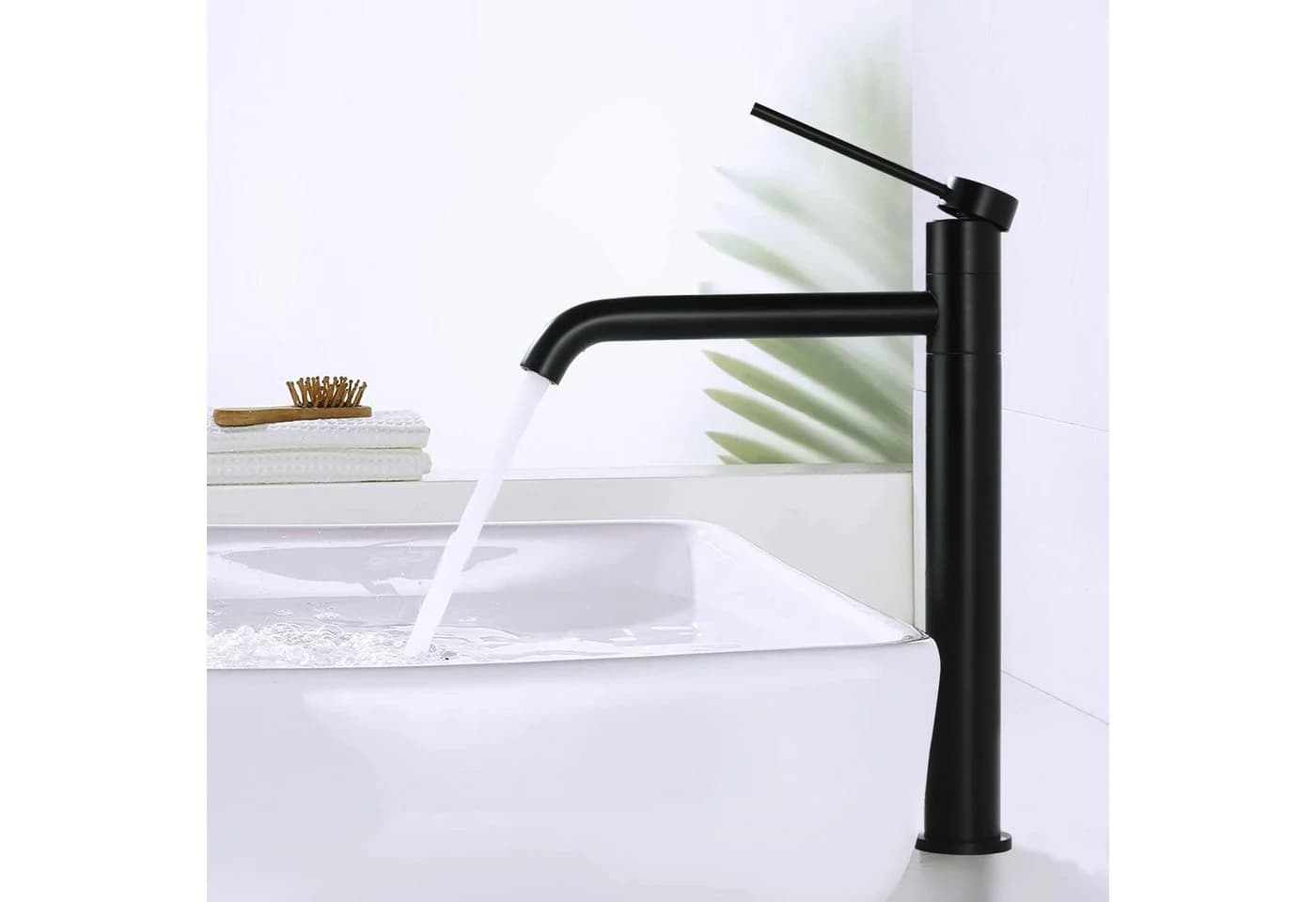 HOMELODY Badarmatur Schwarz Edelstahl 304 180° Drehbar - Bild 2
