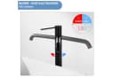 HOMELODY Badarmatur Schwarz Edelstahl 304 180° Drehbar Bild 3
