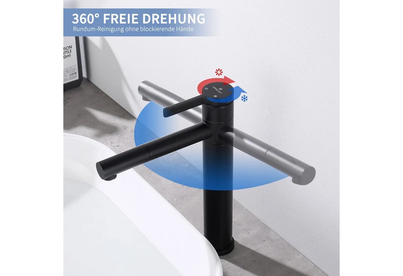 HOMELODY Badarmatur Schwarz Waschtischarmatur Bad Mischbatterie - Bild 3