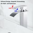 HOMELODY Wasserfall Waschtischarmatur Verchromt Edelstahl Bild 1