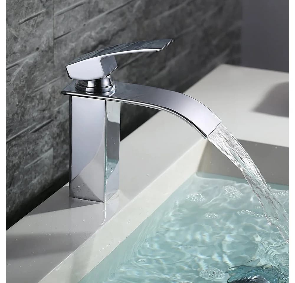 HOMELODY Wasserfall Waschtischarmatur Verchromt Edelstahl - Bild 2