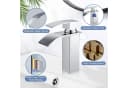 HOMELODY Wasserfall Waschtischarmatur Verchromt Edelstahl Bild 5