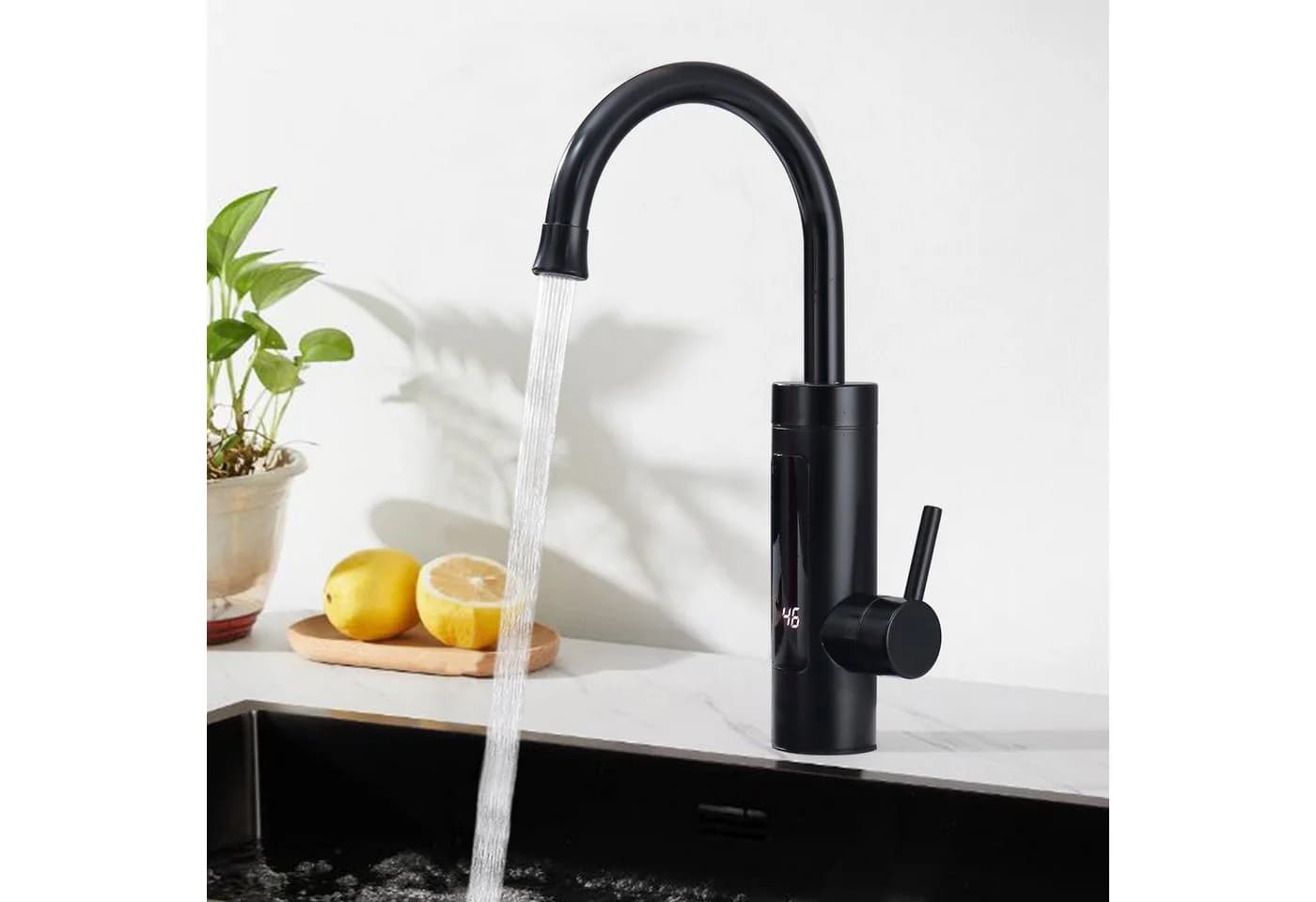 HOMELODY Küchenarmatur Elektrischer Wasserhahn Küche mit Digitalanzeige und Durchlauferhitzer - Bild 2
