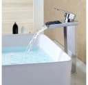 HOMELODY Badarmatur Wasserhahn Bad Wasserfall Hoch Wascbecken Armatur Mischbatterie Chrom Bild 2