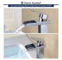 HOMELODY Badarmatur Wasserhahn Bad Wasserfall Hoch Wascbecken Armatur Mischbatterie Chrom Bild 3