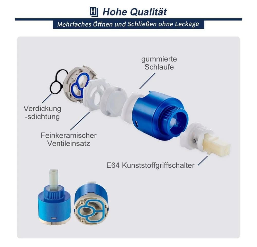HOMELODY Badarmatur Wasserhahn Bad Wasserfall Hoch Wascbecken Armatur Mischbatterie Chrom - Bild 5