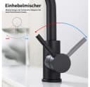 HOMELODY Küchenarmatur Niederdruck 360° drehbar Edelstahl chrom Bild 5