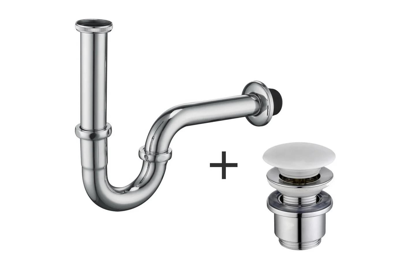 HOMELODY Ablaufgarnitur Siphon Pop Up Ablaufgarnitur mit Keramik Pop-Up Ablaufventil - Bild 2