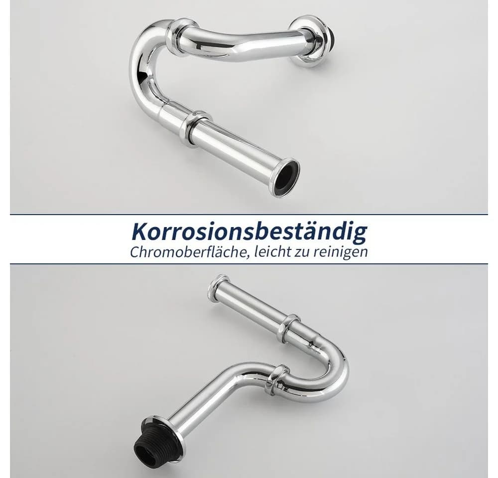 HOMELODY Ablaufgarnitur Siphon Pop Up Ablaufgarnitur mit Keramik Pop-Up Ablaufventil - Bild 3