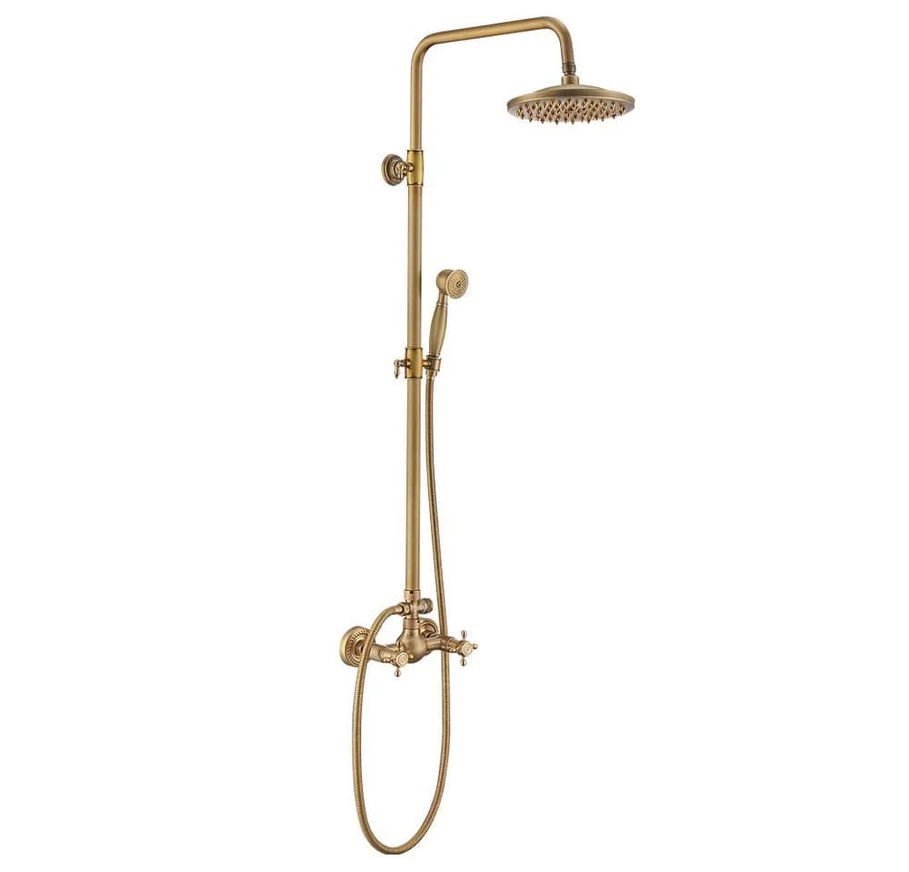 HOMELIVE Duschsystem Retro Messing Antikgold mit Regendusche und Handbrause - Bild 2
