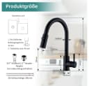 HOMELIVE Spültischarmatur Wasserhahn Küche ausziehbar Küchenarmatur mit 2 Strahlarten Schwarz Bild 1